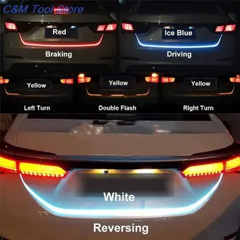 1.2 m 12V RGB Tok Typ LED Auto zadných dverí Pásy Vodotesný Brzdový Jazdy Zase Signálneho Svetla Auto Styling 4 Farby