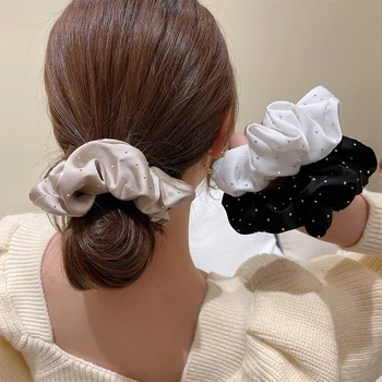 Móda kórejský Hodváb Kamienkami Scrunchies pre Ženy Lete Elegantné Elastické Vlasy Kapely Dievčatá Copu Vlasy Lano Vlasy Príslušenstvo