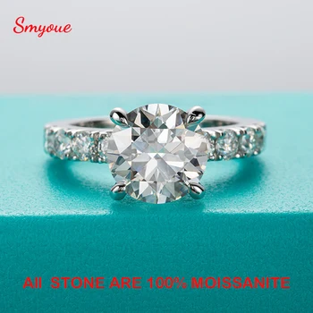 Smyoue 4.3 CT 18k Zlatom Moisanite Diamantový Prsteň pre Ženy, D Farieb, 100% Pevný S925 Silver Band Šumivé Veľkoobchod