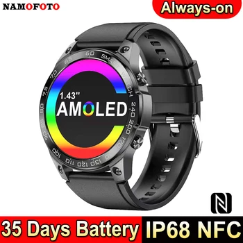 NAMOFOTO DM50 Smart Hodinky 1.43 Palcový AMOLED HD 466*466 NFC Hovor Vždy-na Vodotesný IP68 35 Dní Batérie Mužov Športové Smartwatch