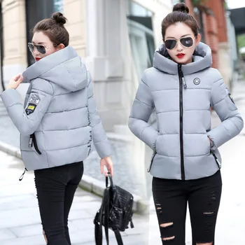 2021 Zimný kabát ženy bavlna-čalúnená bunda dámske krátky s kapucňou dole čalúnená bunda dámske teplé a studené-dôkaz bunda M-5XL