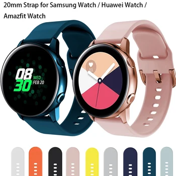 Pre Samsung Galaxy Sledovať 42mm20mm Popruh Aktívny 2 40 44 mm Výstroj S2 Mäkké Watchband Remienok Silikónový Náramok Náramok Náramok