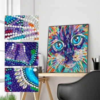 Špeciálny Tvar Diamantu Maľovanie Farebné Mačka Čiastočné Diamond Výšivky Zvierat Drahokamu Obrázok Diamond Mozaiky Súpravy, Dekorácie