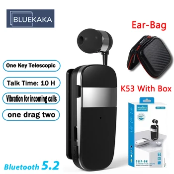 Hot Predaj K53 K55 Mini Bezdrôtový Bluetooth Headset Hovor Pripomenúť Vibrácií Šport Klip Ovládač Auriculares Slúchadlá Handsfree Slúchadiel