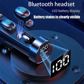 Nové N21 TWS Bezdrôtový Bluetooth headset Stereo zvuk nepremokavé zníženie hluku, dotykový LED displej s bleskom pre smart telefón