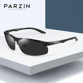 PARZIN Polarizované slnečné Okuliare pre Mužov Jazdy Rybárske Hliníka, Horčíka, Slnečné Okuliare, Anti-UV400 Pružiny Závesov Vonkajšie Gafas De Sol