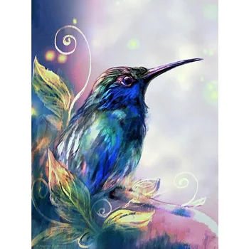 Plné Námestie Vŕtať 5D Diamond Maľovanie Modrý Vták s Kvetinové Mozaiky Zvierat Domáce Dekorácie Výšivky Scenérie Dekor Ručné