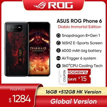 Nové prišiel ASUS ROG Telefón 6 Diablo Nesmrteľný Limitovaná Edícia Hernej telefón Snapdragon 8+ Gen 1 165Hz AMOLED Displej 5G Smartphone
