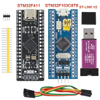 ST-LINK V2 Simulátor na Stiahnutie Programátor Pôvodné STM32F103C8T6 RAMENO STM32 Minimálne Systémové Vývoj Doska STM32F401 STM32F411