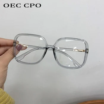 OEC CPO Nadrozmerné Námestie Okuliare Ženy Móda Jasný Objektív Okuliare Rámy Retro Plastové Optické Okuliare Rám Lady O884