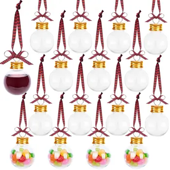 16Pc Vianočné Transparentné Ovocné Šťavy Fľaša Prívesok na Plnenie Vína Nápojov Candy DIY Remesiel Lopta v Tvare Fľaše Vína Zavesenie