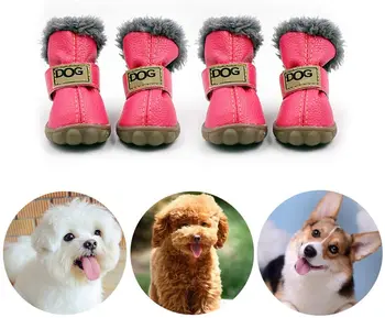 Psa Zimné Ponožky Super Teplé 4pcs/Set Pes Topánky Bavlna Proti Sklzu Nepremokavé Topánky Pre Malé Psy Pet Produkt Chihuahua