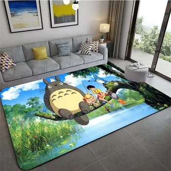 Japonský Amime Môj Sused Totoro Cartoon Podlahových Rohoží, Spálňa, Obývacia Izba Mäkký Koberec Non-slip Oblasti Koberec Domova