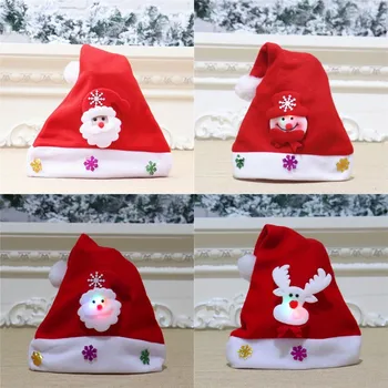 1pcs Červená Vianočné Hat Dieťa Deti Klobúk Santa Dospelých Vianočný Dekor Vianočný Darček Ozdoby na Vianočný Večierok Produktov Nový Rok Darčeky
