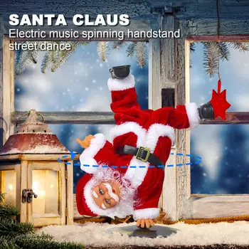 Vtipné Elektrické Handstand Santa Claus Bábika Tanečné Santa Party Dekorácie Hip-hop Santa Claus Domov Vianočné Party Dekorácie