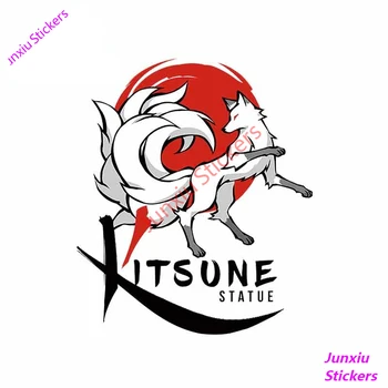 Kitsune Socha Výtvarné Tvorivé auto Nálepky a Vinyl Kotúča, Komiksu, Anime Graffiti Nálepky Proti Poškriabaniu Opravy Nálepky Vytiahnuť Kvet