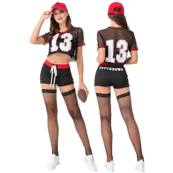 Sexy Žien Spodnú Bielizeň Americký Futbal Dieťa Cheerleading Uniformy Vyhovovali Cosplay Kostým Rugby Dievča Fandiť Športové Oblečenie Nohavice Top