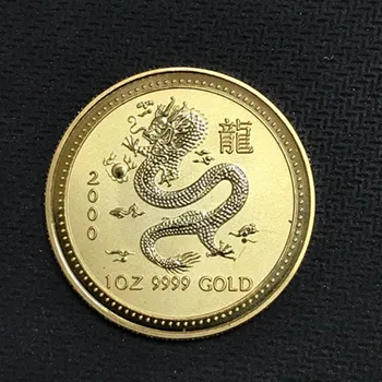 3 Ks Non Magnetické Austrálsky Dragon zvierat 200 odznak 24K zlatom mosadz 34 mm Elizabeth zberateľské Mince sourvenir