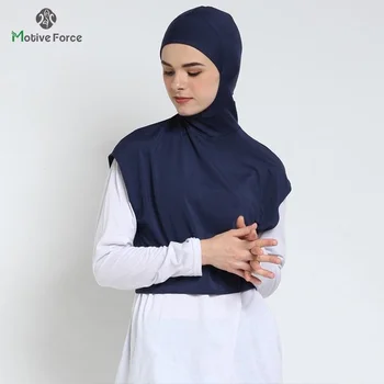 Moslimské Modálne Šport Hidžáb Abaya Modrá Hijabs Pre Ženy Abayas Jersey Hodvábna Šatka Turbans Ženy Islamskej Turban Okamžité Hlavu Zábal
