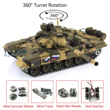 HENG DLHÉ Vonkajšie Hračky 1/16 7.0 Inovované Kovové Rusko T90 RTR RC Tank 3938 W/ 360° Veži TH17847-SMT4