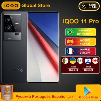 Nové iQOO 11 PRO Mobilný Telefón Snapdragon 8Gen2 144HZ 2K E6 AMOLED 200W Super Charge 50MP VCS IMX866 Fotoaparát NFC Smartphone