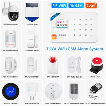 FUERS W181 DIY GSM WIFI Tuya Smart Home Alarm systém Súprava Bezdrôtového zabezpečovacieho Systému Zabezpečenia IP Kamera Ovládanie Autodial Siréna