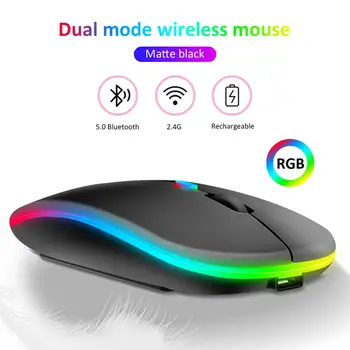 Bezdrôtová Myš pre Hráčov Nabíjateľná Bezdrôtový Počítač Mause RGB LED Podsvietenie Ergonomic Gaming Mouse Na Notebook PC Myši
