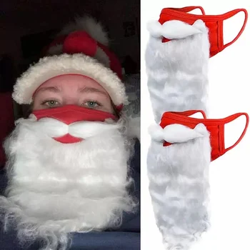 Vianočný Dekor 3D Santa Claus Fúzy Masky pre Dospelých Unisex Zábavné Opakovane Santa bočný Kryt Štít pre Xmas Cosplay Party Dary