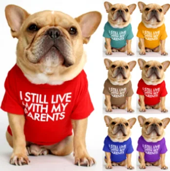 Buldog Psa Kostým Kolo-krku Tlač T-shirt Japonských a kórejských Pet Oblečenie Medvedík Malých Psov, Oblečenie Letné Oblečenie
