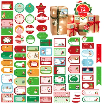 72PCS 2022 Vianočný samolepiace Tesnenie Nálepky Z Vianočný Darček Taška Pole Label kancelárske potreby pre Deti