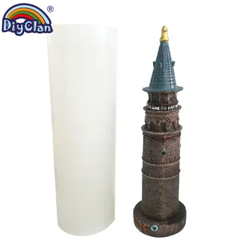 3D Tower Silikónové Sviečka Formy Galata Tower Tvar DIY Ozdoby, Dekorácie Plesne Handmade Výrobu Sadry Živice Remesiel Formy