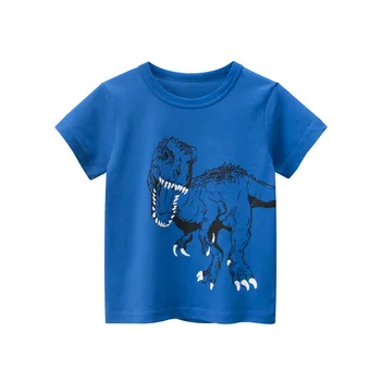 Značka detského Oblečenia Lete Nové 2023 Cartoon Dinosaura Krátky Rukáv Bavlna Topy Chlapci Bežné T-Shirt Deti Oblečenie Dropship