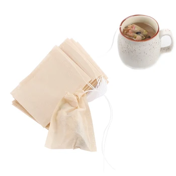 100ks/veľa Jednorazových Prázdne Vrecko Čaju Filter Papierové Tašky Teabags cedidlom Infuser Šnúrkou Čaj Taška pre Bylina Sypaného Čaju