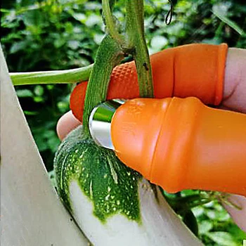 HEMAN Záhrada Farmy Ovocia, Zeleniny Picker Palec Trhanie Nôž Prerezávanie Sheers Silikónové Prst Rukavice pre Orchard Garden