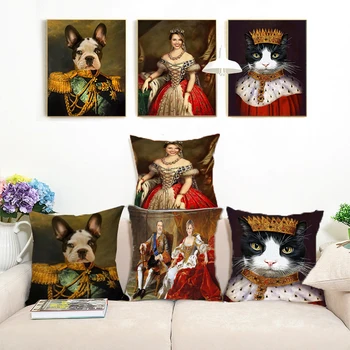 Vlastné Polyester Obliečka Na Vankúš Osobné Prispôsobenie Portrét Kráľovskej Vytlačí Na Vankúš Sofa Bed Domova Kreatívny Darček