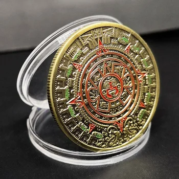 Výzva Mince Mexiko Mayský Pamätné Mince Aztec Lakované Dragon Pamätné Mince Odznak