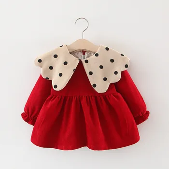 Novonarodené dieťa dievčatá šaty, jarné oblečenie polka dot dress pre batoľa dievčatá, detské oblečenie 1. narodeniny party tutu šaty šaty
