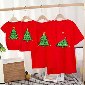 Vianočné Maminku a Ma Tshirts Módne Rodiny Zodpovedajúce Oblečenie Vianočný stromček Mama a Mini Tričko Roztomilý Rodiny Vzhľad, Oblečenie