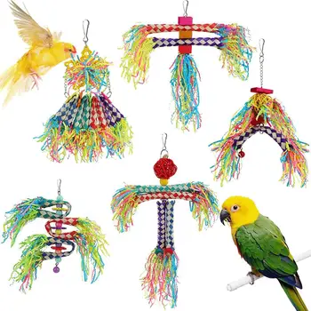 5 ks Pet Vták Drvenie Hračky Visí Farebné Jednoduchá Inštalácia Papagáj zelené krmivo Hračky, Príslušenstvo