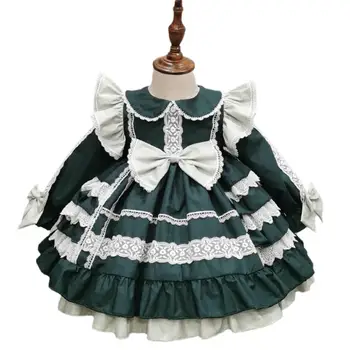 2 KS Miayii Detské Oblečenie španielska Princezná guľové Šaty Čipky Luk Šitie Narodeninovej Party Lolita Veľkonočné Šaty Pre Dievčatá Eid A22