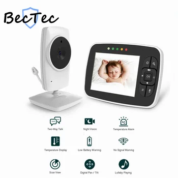 3,5 palcový Bezdrôtový Video Baby Monitor Prenosné Elektronické Pestúnky LED pre Nočné Videnie intercom Teplota Dohľadu Bezpečnostné Kamery