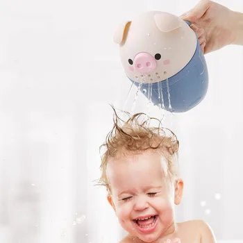 Detský Kúpeľ Nástroj Cartoon Prasa Dieťa Sprcha Postrekovač Toddle Šampón Pohár Detí, Kúpanie Bailer Baby Sprcha Lyžice Umývanie Vlasov Pohár