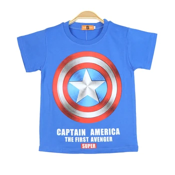 2022 Nové Disney Dieťa Košele Chlapci T-shirt Deti Topy v Lete-Krátke rukávy pre Deti Bavlna Baby Čaj Oblečenie Kapitán Amerika