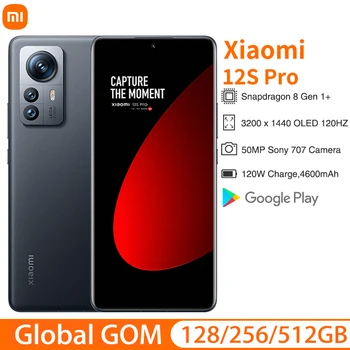 Globálne Rom Xiao Mi 12S Pro Mobilné Telefóny Snapdragon 8 Gen 1+ 120Hz Displej 120W Plnenie 50MP Fotoaparát 4600mAh NFC 5G Smartphone