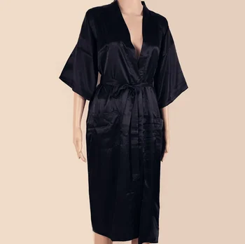 ČIERNE Pánske Oblečenie Predaj Hot Faux Hodvábne Kimono Vaňa Šaty Župan Nightgown Sleepwear Hombre Pijama Veľkosť S M L XL XXL XXXL ZhM01D