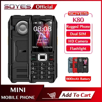 SOYES K80 2G GSM Mobilný Telefón 1800mAh Dual SIM Kariet, Dvojitý Horák, Baterka Hlasný Zvuk MP3 FM Vibrácií Starší Mobil