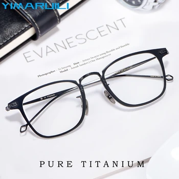 YIMARUILI Ultra Ľahké Premium Čistého Titánu Okuliare, Rám Retro Móda Kolo Optické Predpis Okuliare Rám Mužov CT30018