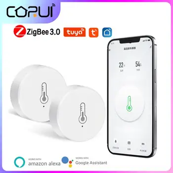 CORUI Tuya Smart ZigBee 3.0 Teplota A Vlhkosť, Senzor Inteligentný Život Aplikáciu Diaľkové Ovládanie Práce S Alexa Domovská stránka Google Asistent
