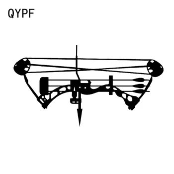 QYPF 14.4*7.8 CM Luk Šíp Hunter Dekor Auto Modelovanie Nálepku Siluety Vinyl Kvalitné Nálepky C16-1635