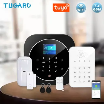 TUGARD G12+K10 Alarm Security System 433MHz GSM WiFi Bezdrôtové RFID Karty Home Zlodej TFT LCD Dotyková Klávesnica 11 Jazykov